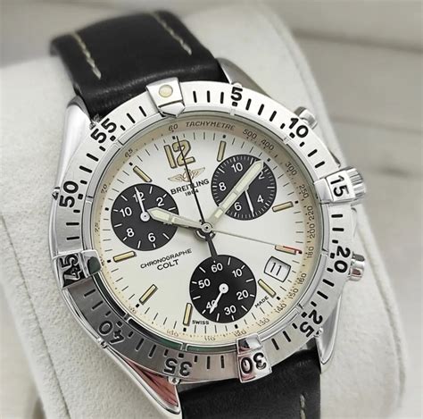 breitling colt chronograph panda leather strap|Breitling leather watch straps.